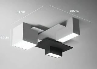 Kaleb - Modern Black/White Block Ceiling Light