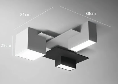 Kaleb - Modern Black/White Block Ceiling Light