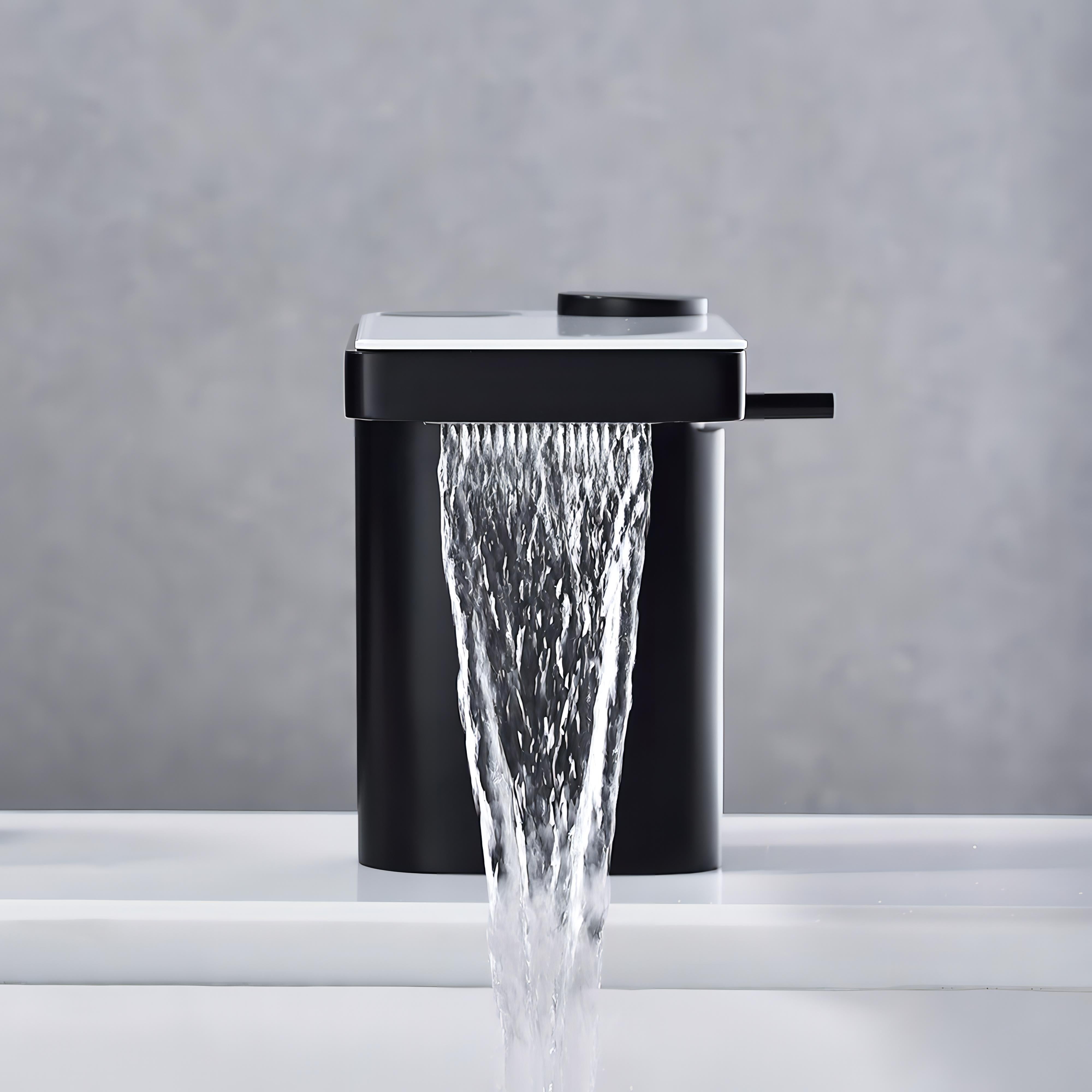 Arris - LED Display Black & White Smart Basin Tap