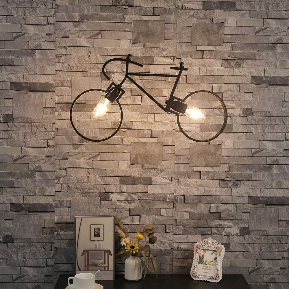 Dorika - Retro Black Bicycle Pendant Ceiling Light