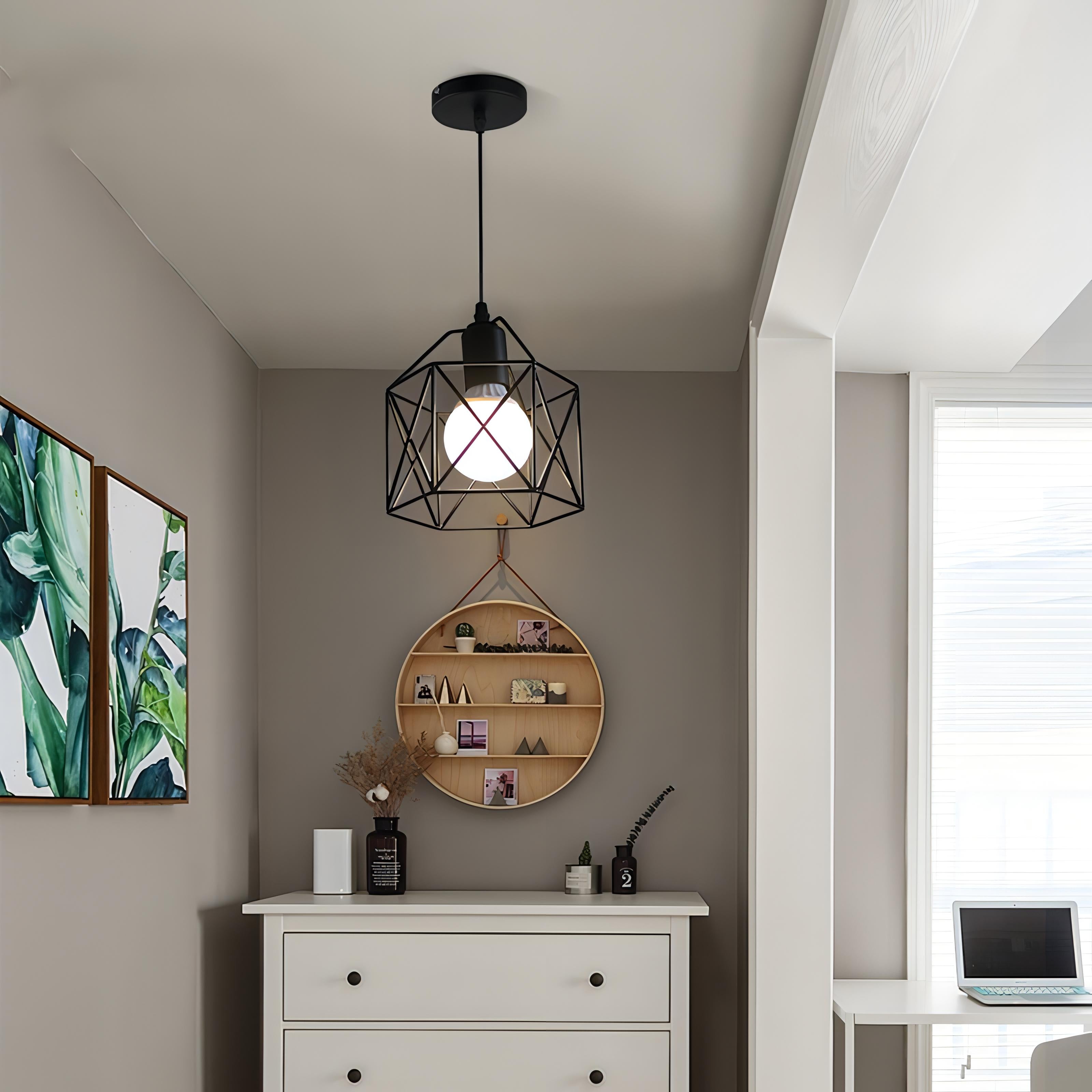 Crosby - Modern Metal Cage Pendant Ceiling Light