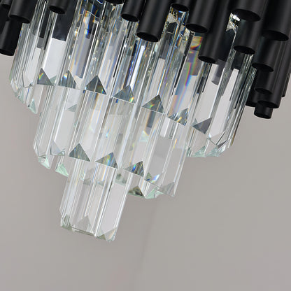 Kartier - Modern Black Glass Hanging Ceiling Chandelier