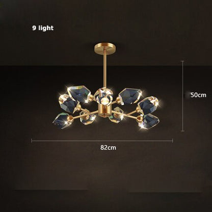 Cesar - Round Gold Crystal Glass Modern Ceiling Light Chandelier