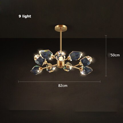 Cesar - Round Gold Crystal Glass Modern Ceiling Light Chandelier