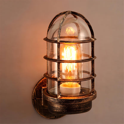 Rocky - Vintage Industrial Cage Wall Light