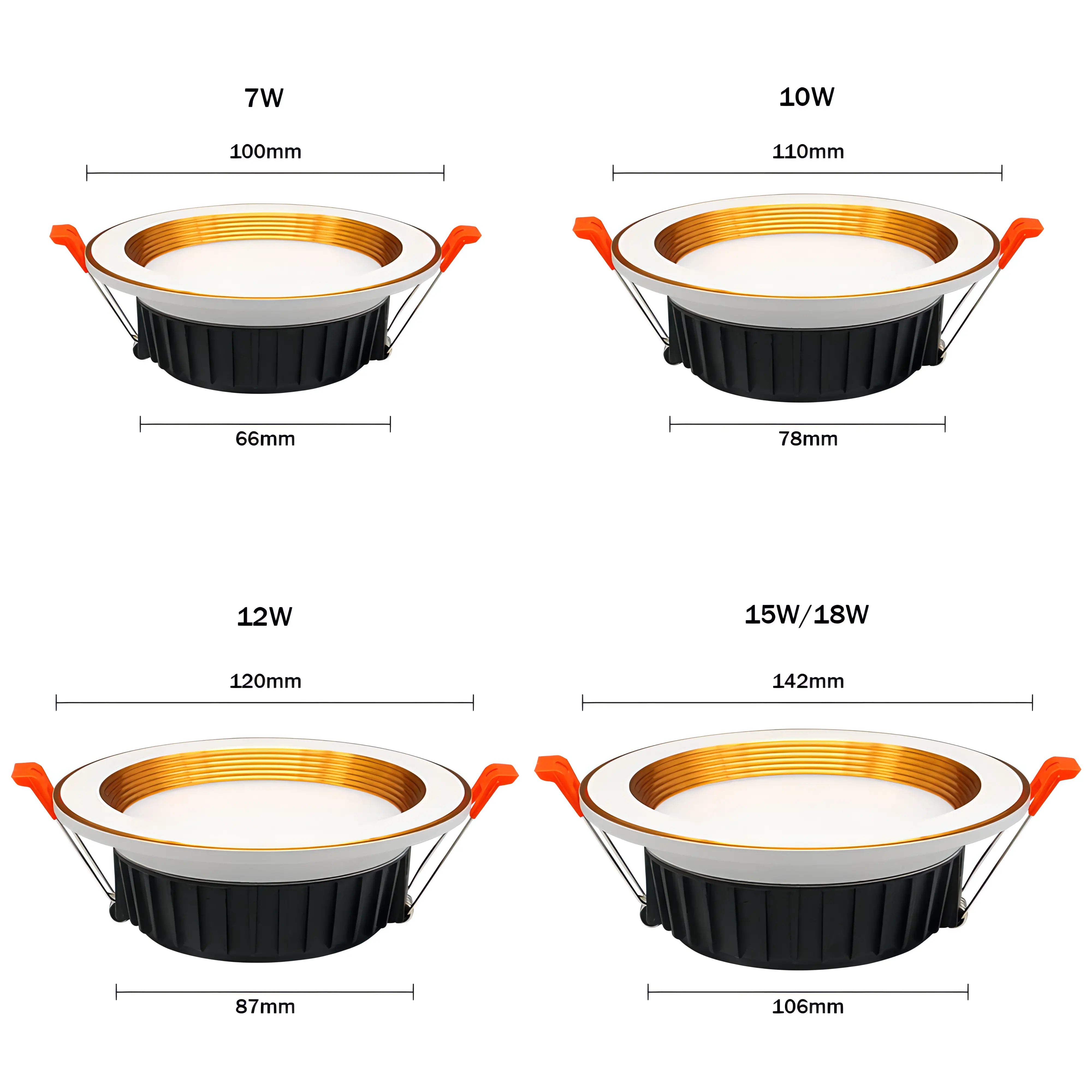 Perea - Modern Round White/Gold Ceiling Spotlight Downlight