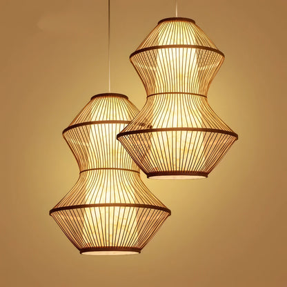 Madyson - Bamboo and Wooden Hand-Knitted Pendant Ceiling Light