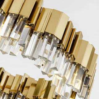 Aileen - Modern Gold Stainless Steel Crystal Round Chandelier