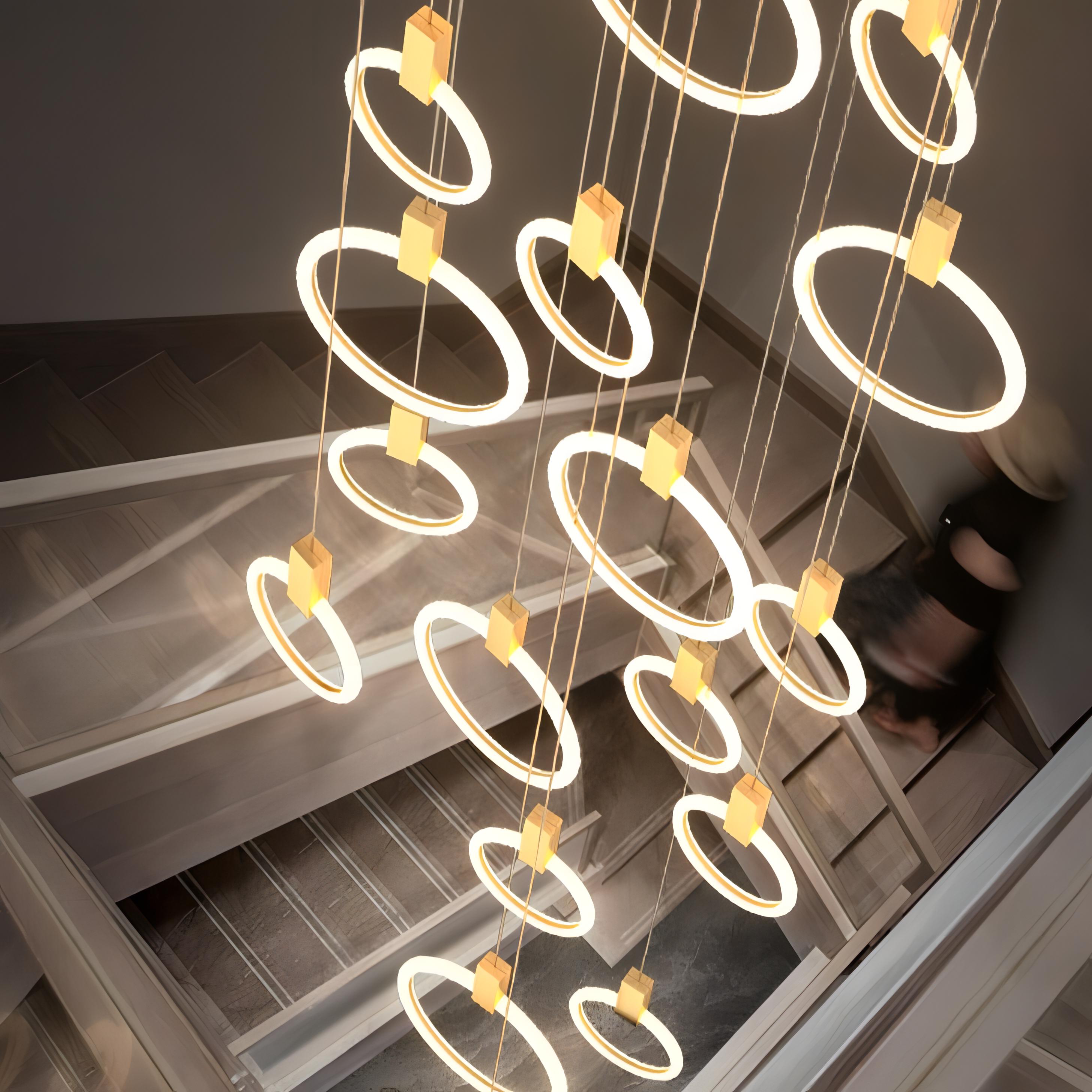 Dimitri - Acrylic Round Multi Ring Hanging Ceiling Chandelier