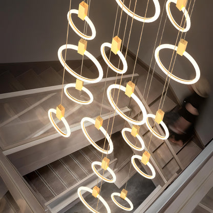 Dimitri - Acrylic Round Multi Ring Hanging Ceiling Chandelier