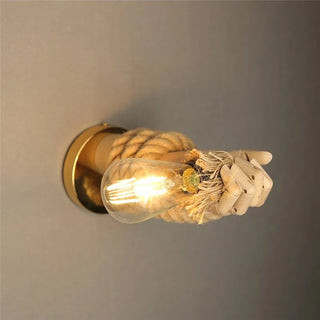 Iride - Abstract Gold Hand Hemp Rope Wall Light