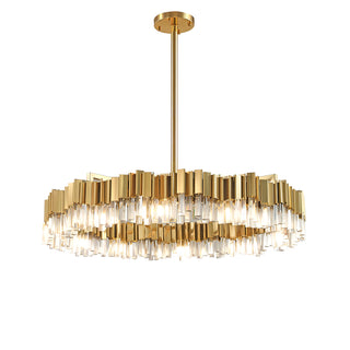 Aileen - Modern Gold Stainless Steel Crystal Round Chandelier