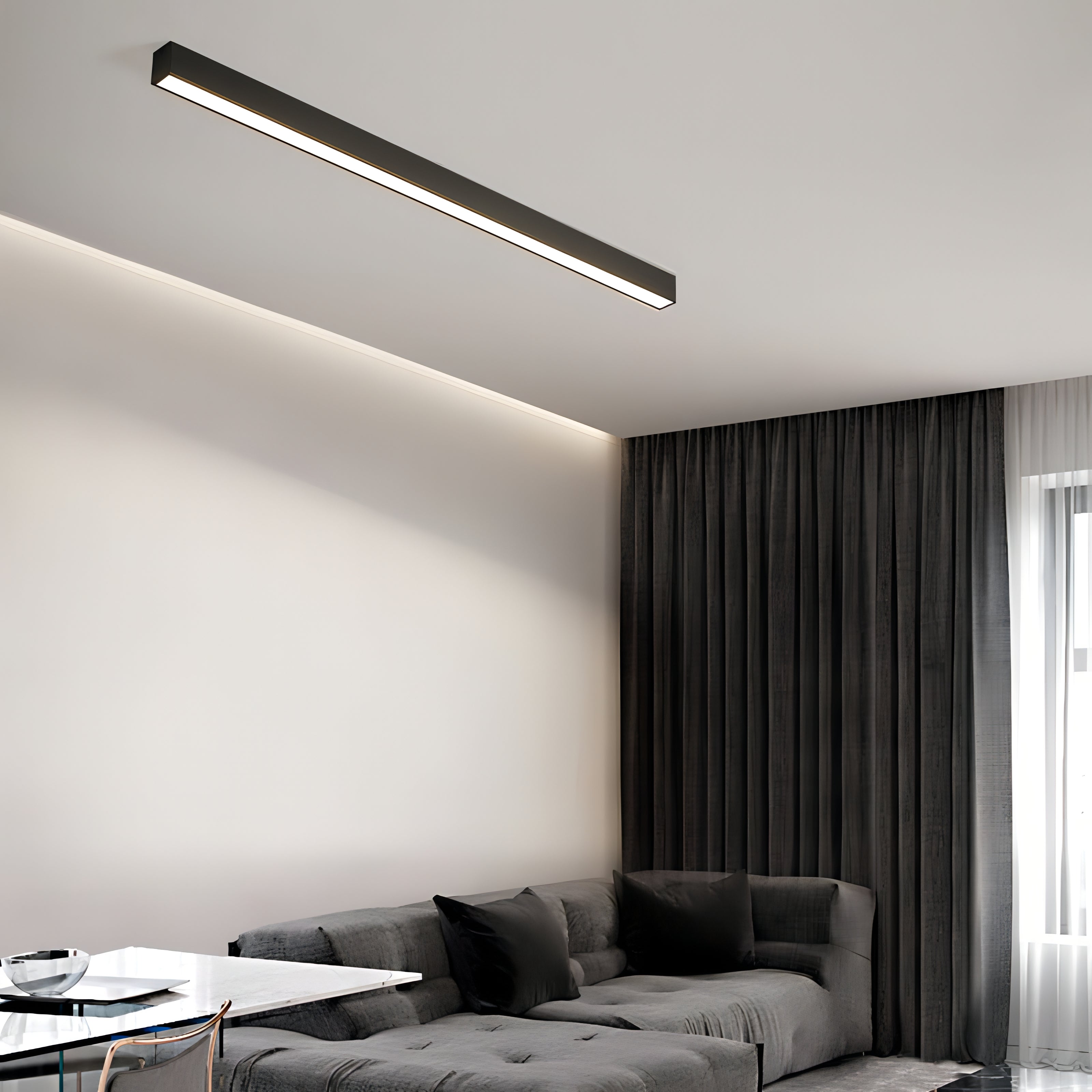 Augustine - Modern Black Thin Indoor Wall/Ceiling Thin Light