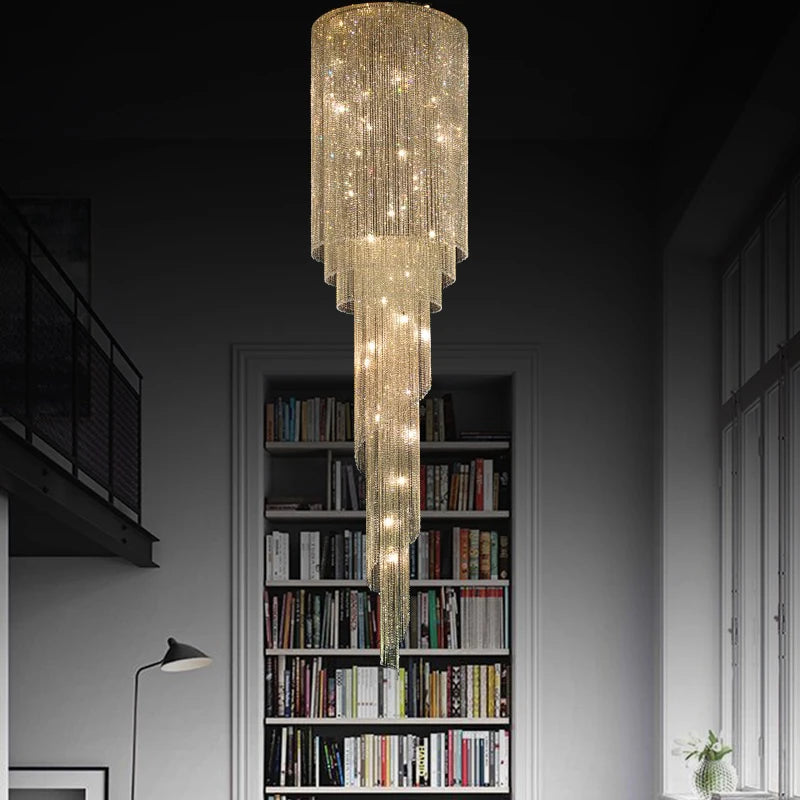 Dolly - Crystal Hanging Tiered Tassel Round Chandelier