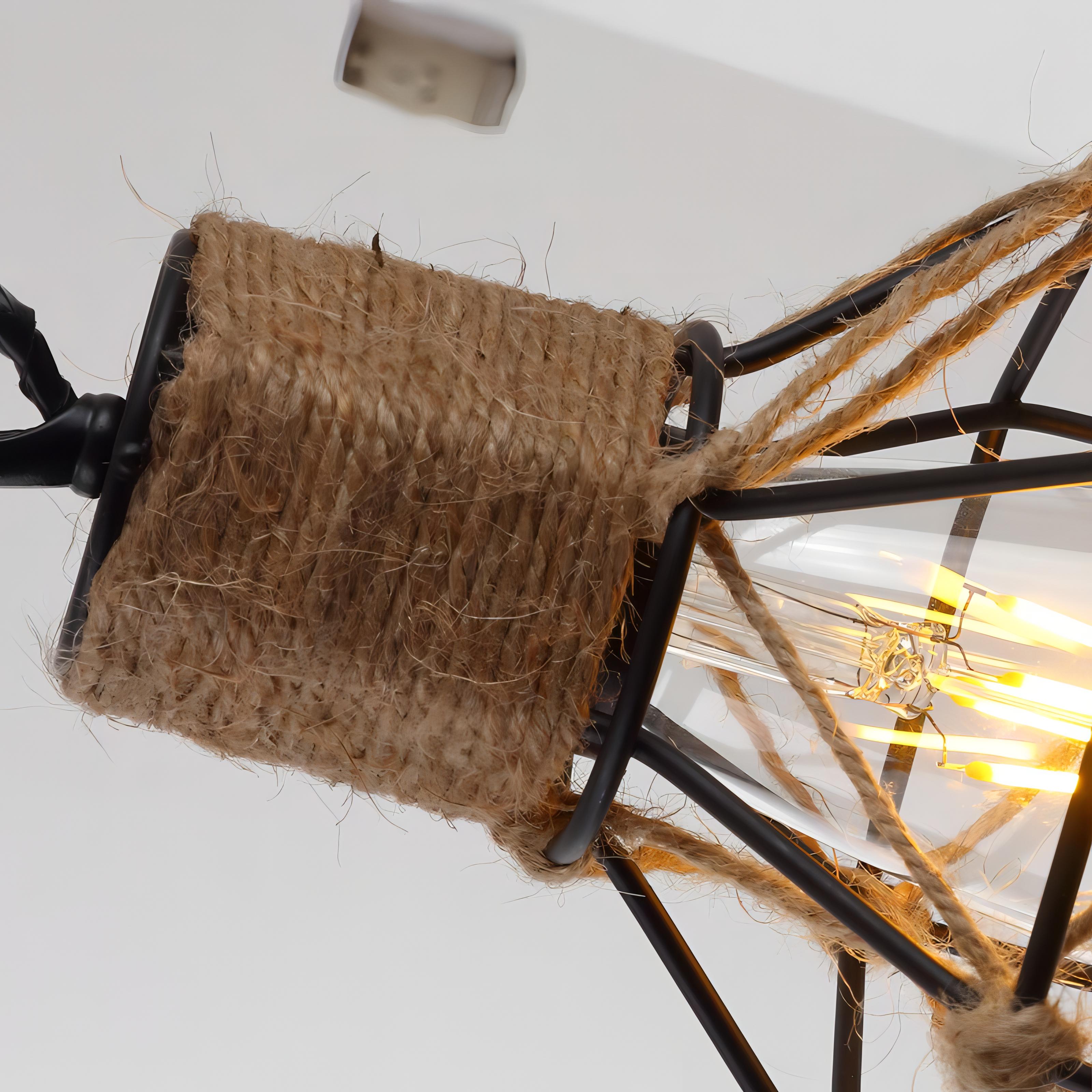 Kye - Retro Handmade Hemp Rope Pendant Hanging Ceiling Light