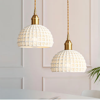 Mccoy - Modern White Patch Shade Pendant Hanging Round Ceiling Light