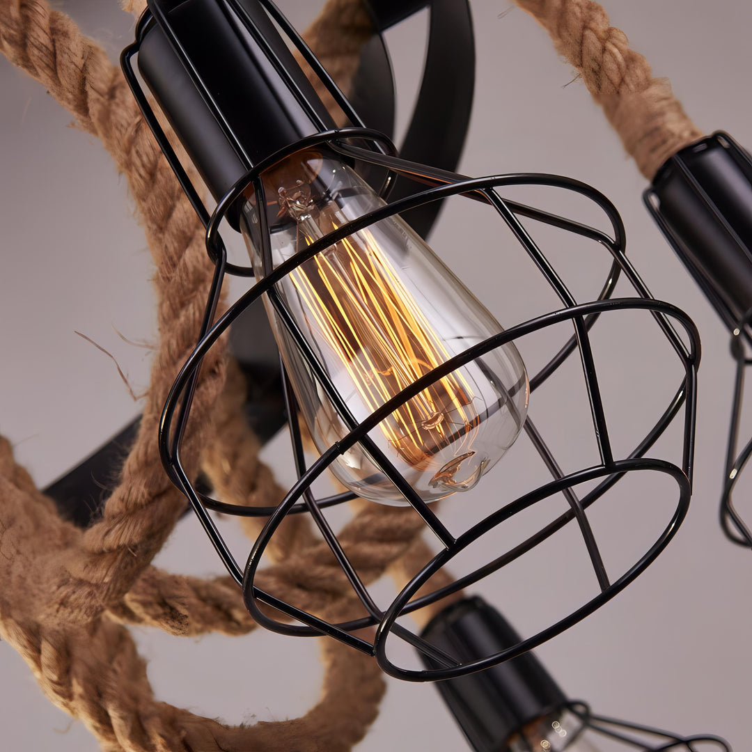 Damir - Vintage Hemp Rope Pendant Chandelier