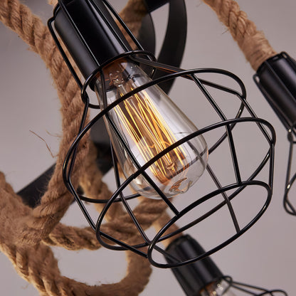 Damir - Vintage Hemp Rope Pendant Chandelier