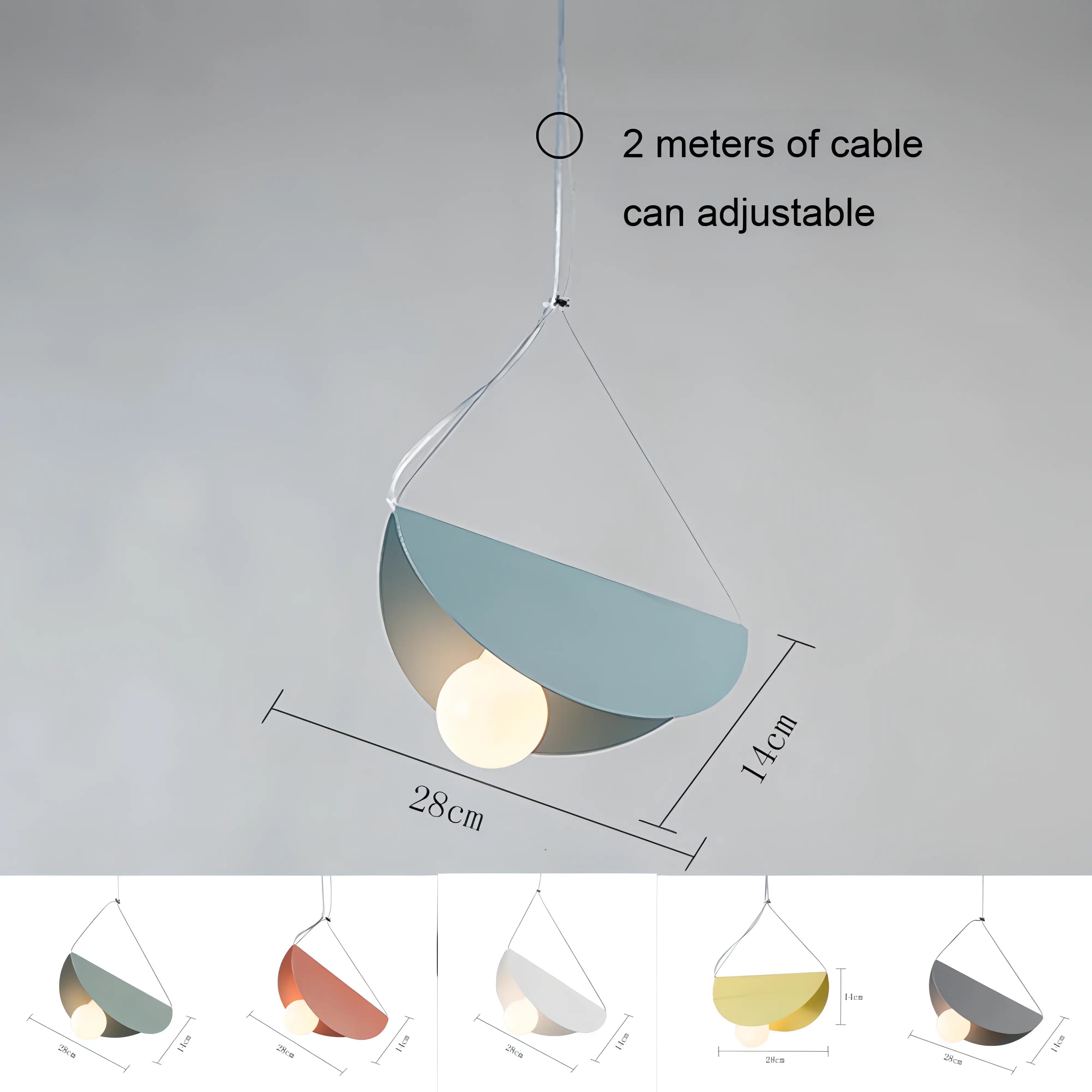 Romana - Geometric Semi Circle Colourful Hanging Pendant Ceiling Light