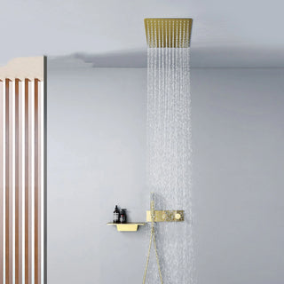 Vandyke - Ceiling Mounted Brass Shower Set with Waterfall Head