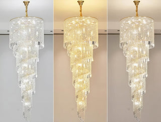 Ares - Crystal Tiered Round Glass Hanging Statement Chandelier