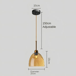 Kathleen - Modern Textured Coloured Glass Hanging Pendant Ceiling Light