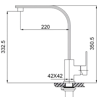 Peyton - Stainless Steel Single Flat Mixer Tap