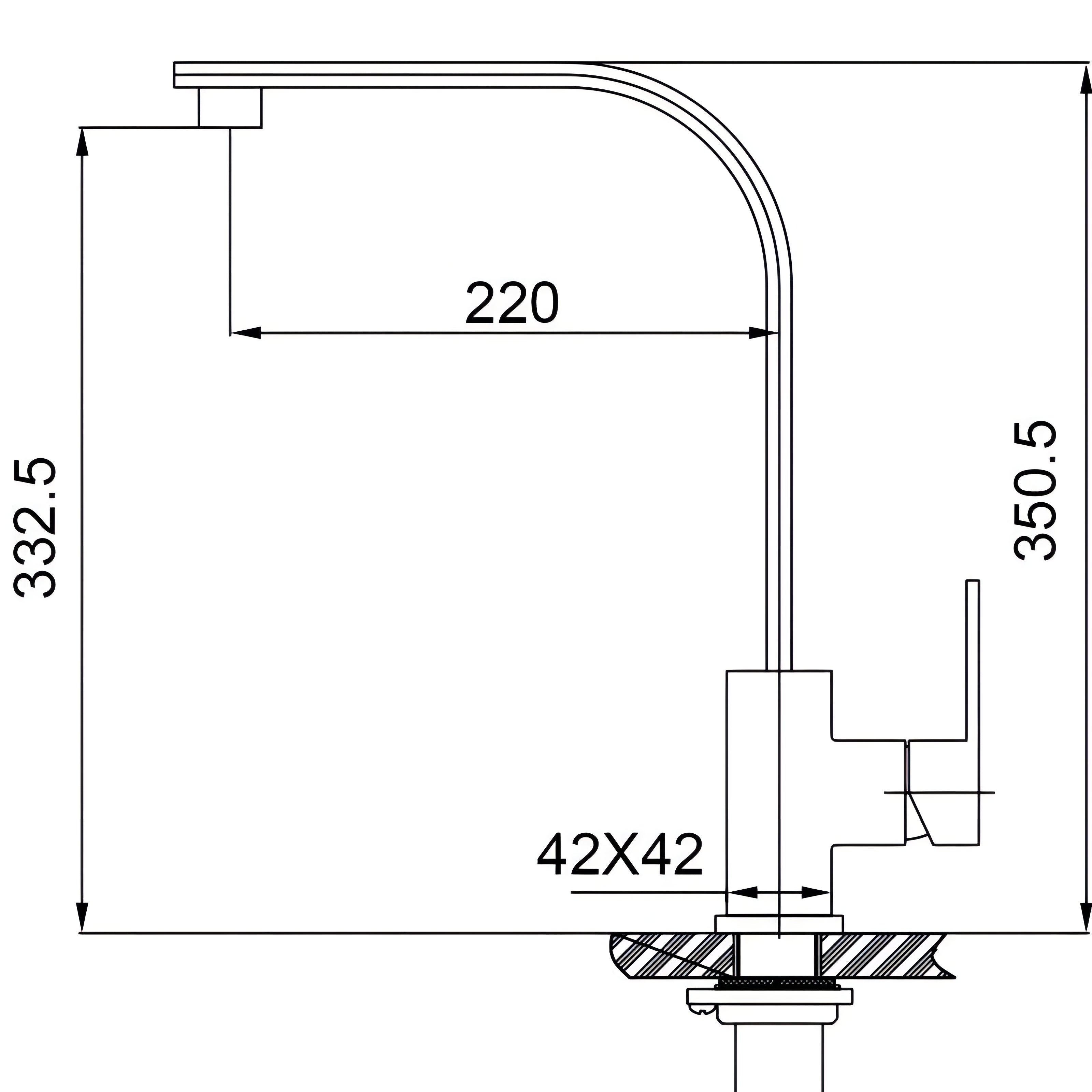 Peyton - Stainless Steel Single Flat Mixer Tap