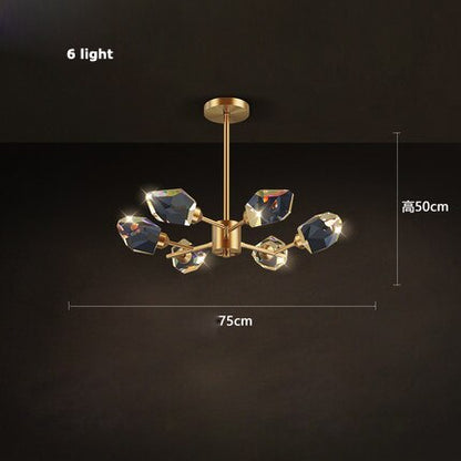 Cesar - Round Gold Crystal Glass Modern Ceiling Light Chandelier