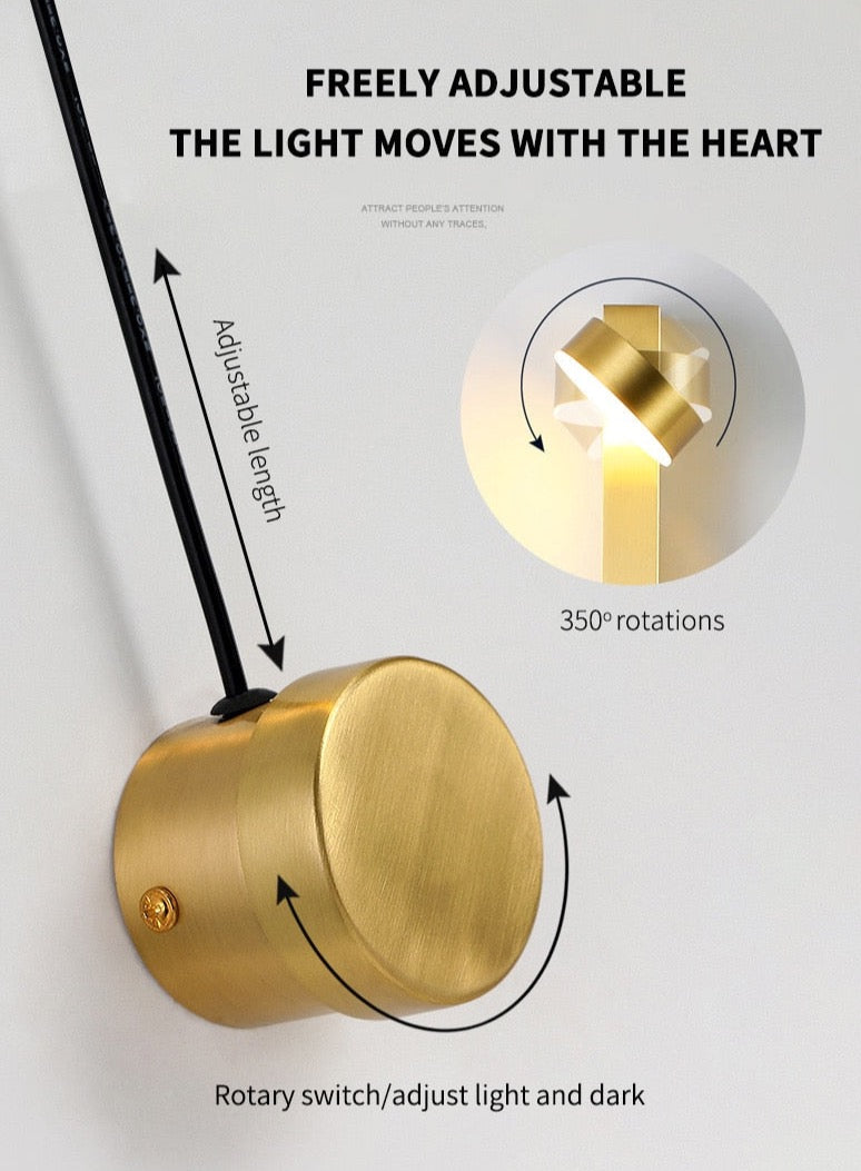 MELUSINE - Modern Long Bar Adjustable Head LED Wall Light