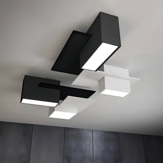 Kaleb - Modern Black/White Block Ceiling Light