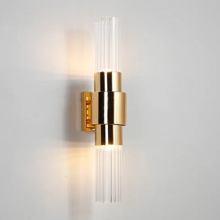 Zerrin - Modern Gold Glass Cylindrical Up Down Wall Light