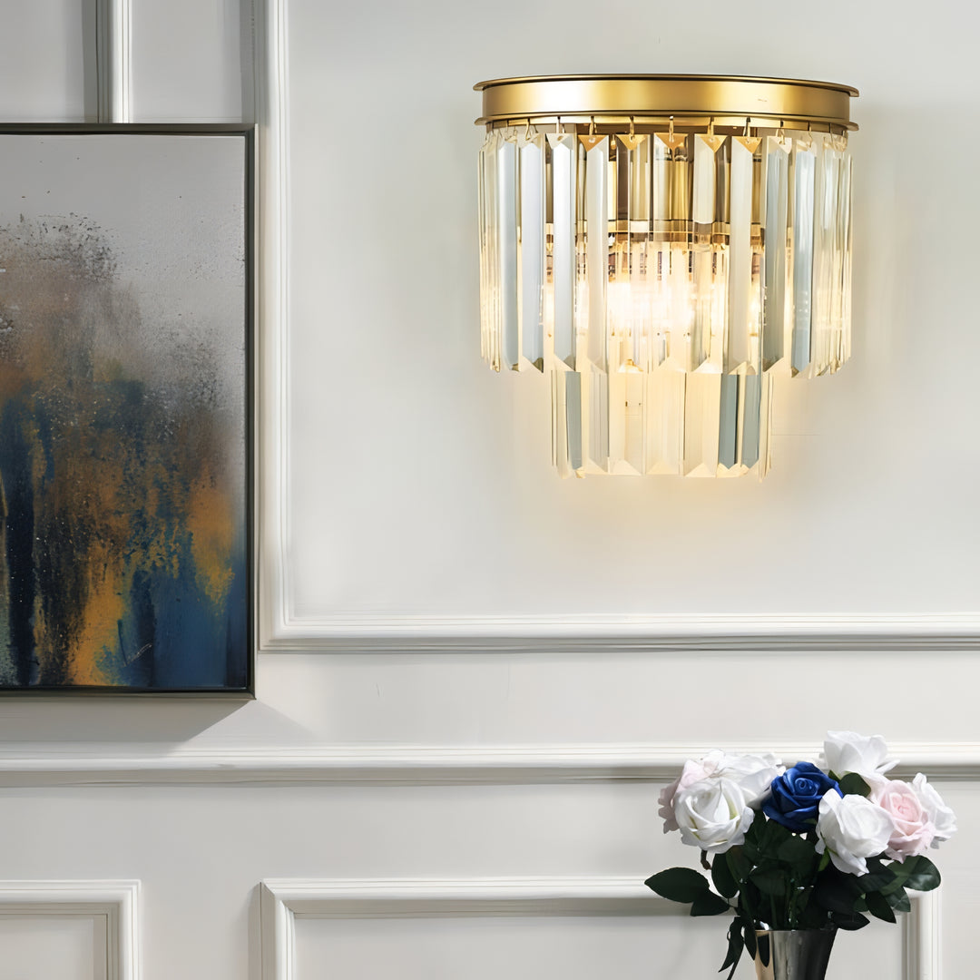 Atreus - Gold Curved Hanging Glass Wall Light