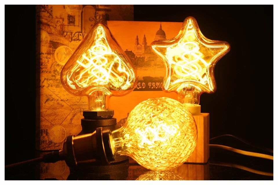 Retro Spade Heart E27 Screw Bulb 4W