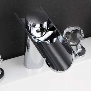 Gabriela - Modern Crystal Ball 5 Piece Bathtub Tap Set with Pull Out Shower Spray