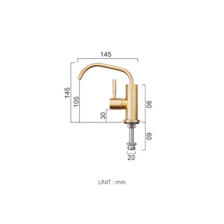 Haskins - Small Modern Curved Cold Water Kitchen Tap