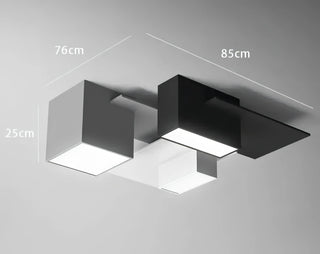 Kaleb - Modern Black/White Block Ceiling Light