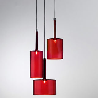 Kylen - Modern Coloured Glass Round Tube Pendant Hanging Ceiling Light