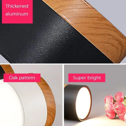 Alante - Nordic Wood Style Surface Mounted Round Ceiling Downlight