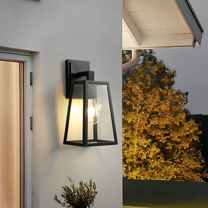 Belar - Glass Black Caged Bulb Outdoor Wall Light