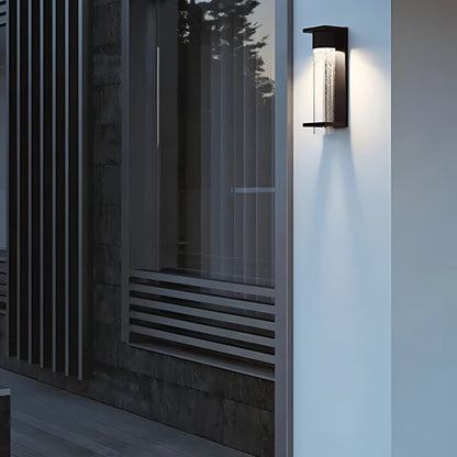 Isela - LED Modern Sparkle Tube Outdoor Black Wall Light