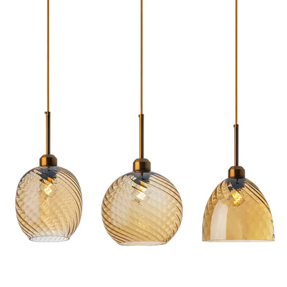 Kathleen - Modern Textured Coloured Glass Hanging Pendant Ceiling Light