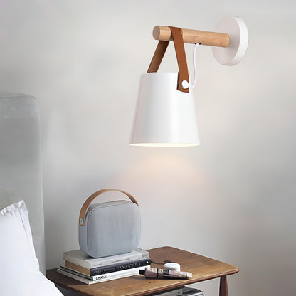 Jadiel - Wooden Arm Modern Strap Hanging Wall Light