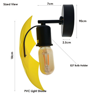 Teres - Modern Yellow Shade Black Wall light
