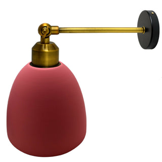 Steele - Modern Round Gold Arm Pink Shade Wall Light