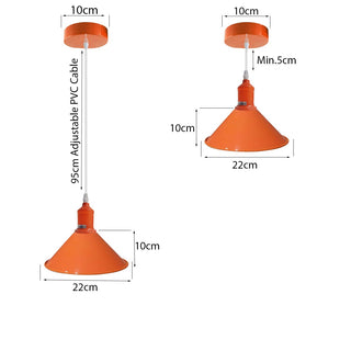Gillespie - Nordic Orange Cone Ceiling Pendant Light