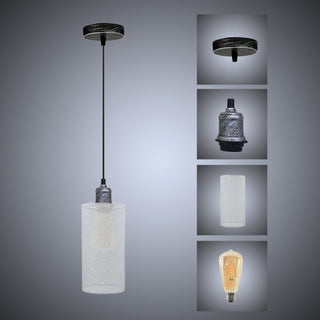Dejesus - Modern Patterned Cylinder Shade Hanging Ceiling Light