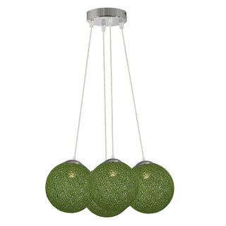Vivian - Green 4 Head Rattan Woven Ball Ceiling Light