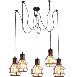 Cohen - Industrial Modern Cage Pipe Ceiling Spider Light Chandelier