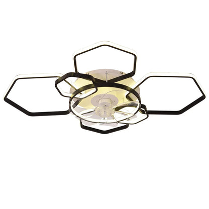 Genaro - Modern Hexagonal 6 Speeds LED Ceiling Fan with Remote Control